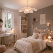 Plafonnier Floral Rose – Luminaire Élégant pour Chambre d’Enfant et Ado