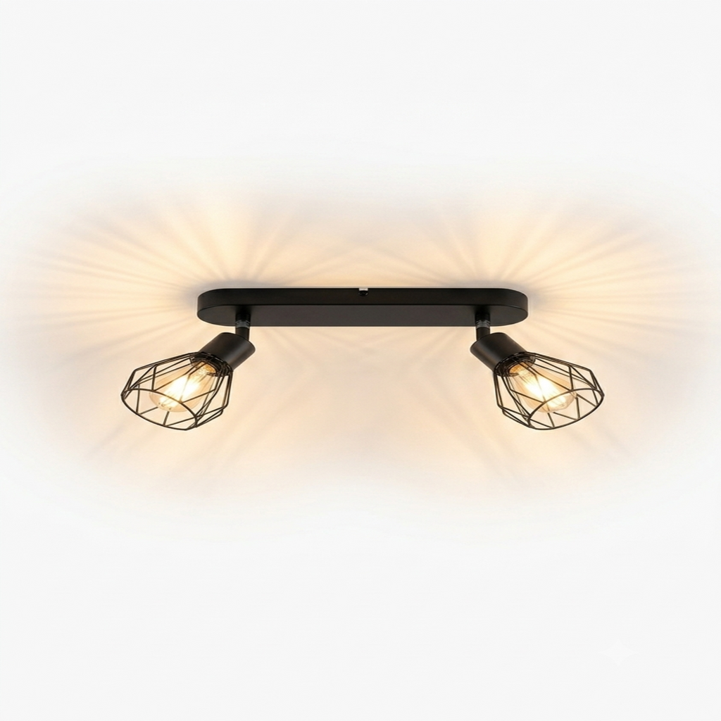 plafonnier industriel 2 ampoules 