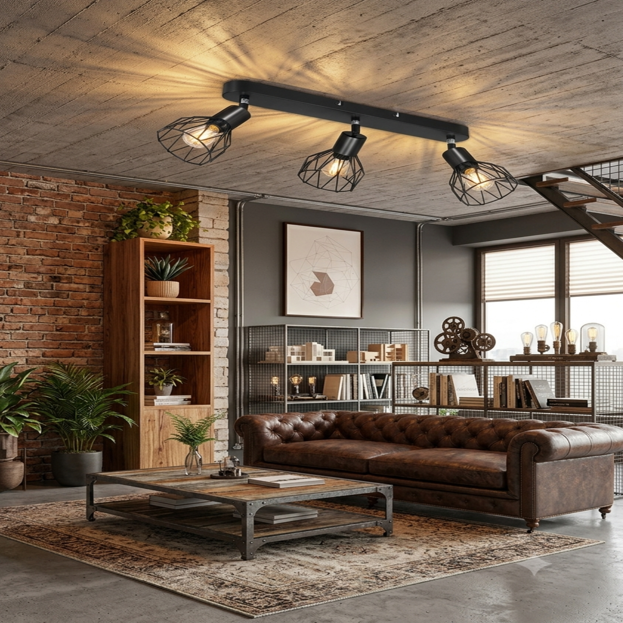 Plafonnier industriel LED pour votre salon 