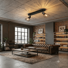 Plafonnier industriel noir idéal pour votre salon 