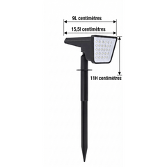 Dimensions lampe solaire extérieur de marque Philips par 2,4 et 6 spots 