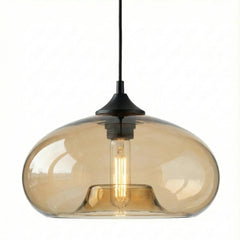 Suspension en verre soufflé beige 