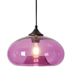 Suspension en verre soufflé violet