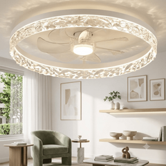 Ventilateur de plafond ZMISHIBO noir moderne en métal avec éclairage intégré pour chambre à coucher intérieur