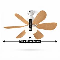Dimensions du ventilateur de plafond avec tv commande